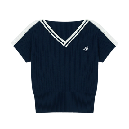 Contrast Trim Knit Top
