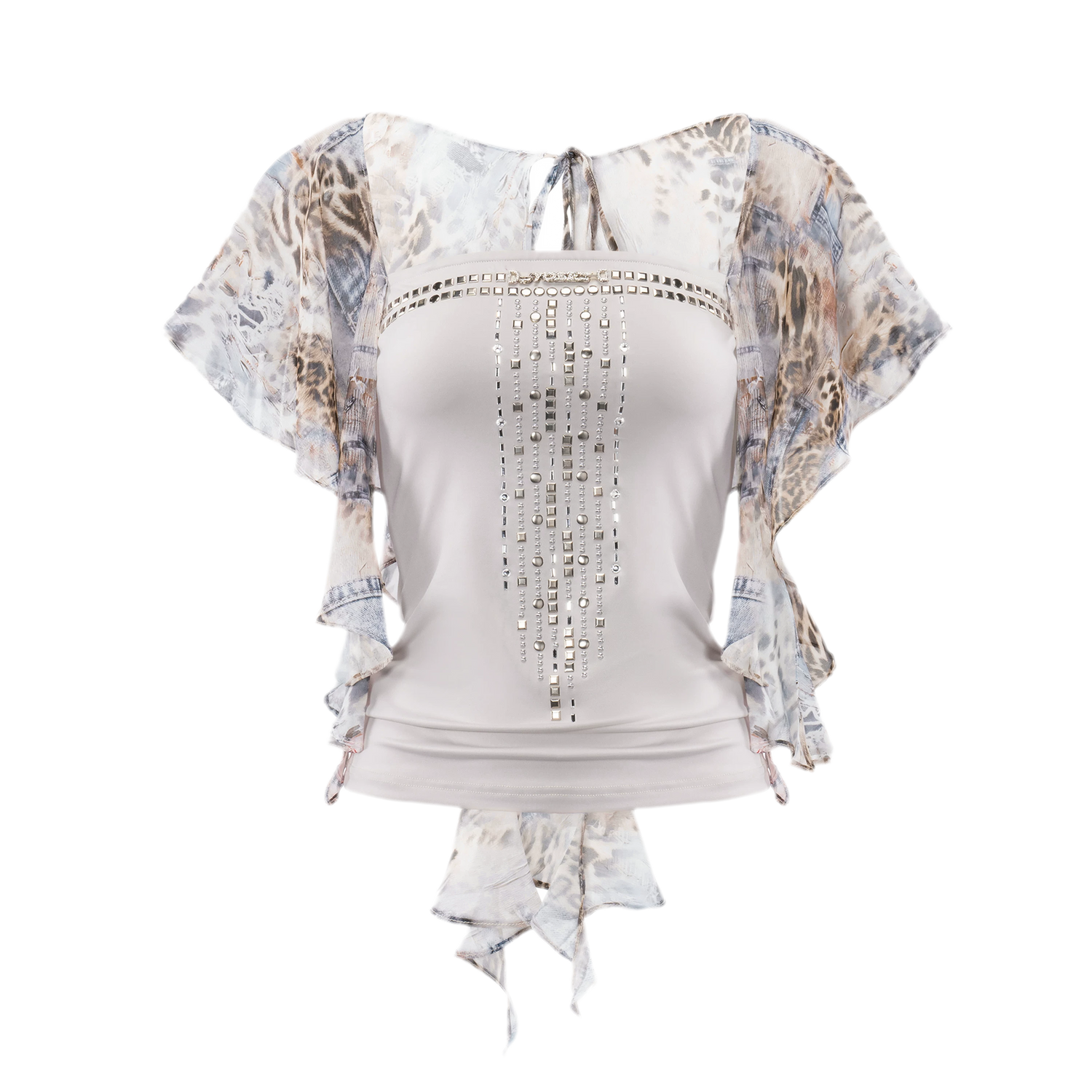 Irregular Ruffle False Two-Piece Bustier Top
