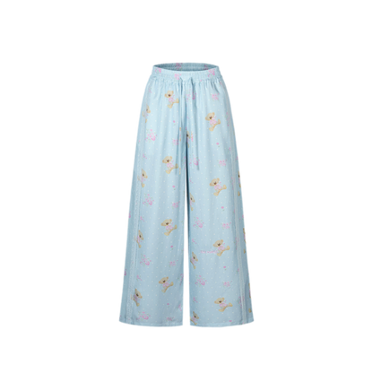Floral Print Wide-Leg Trousers