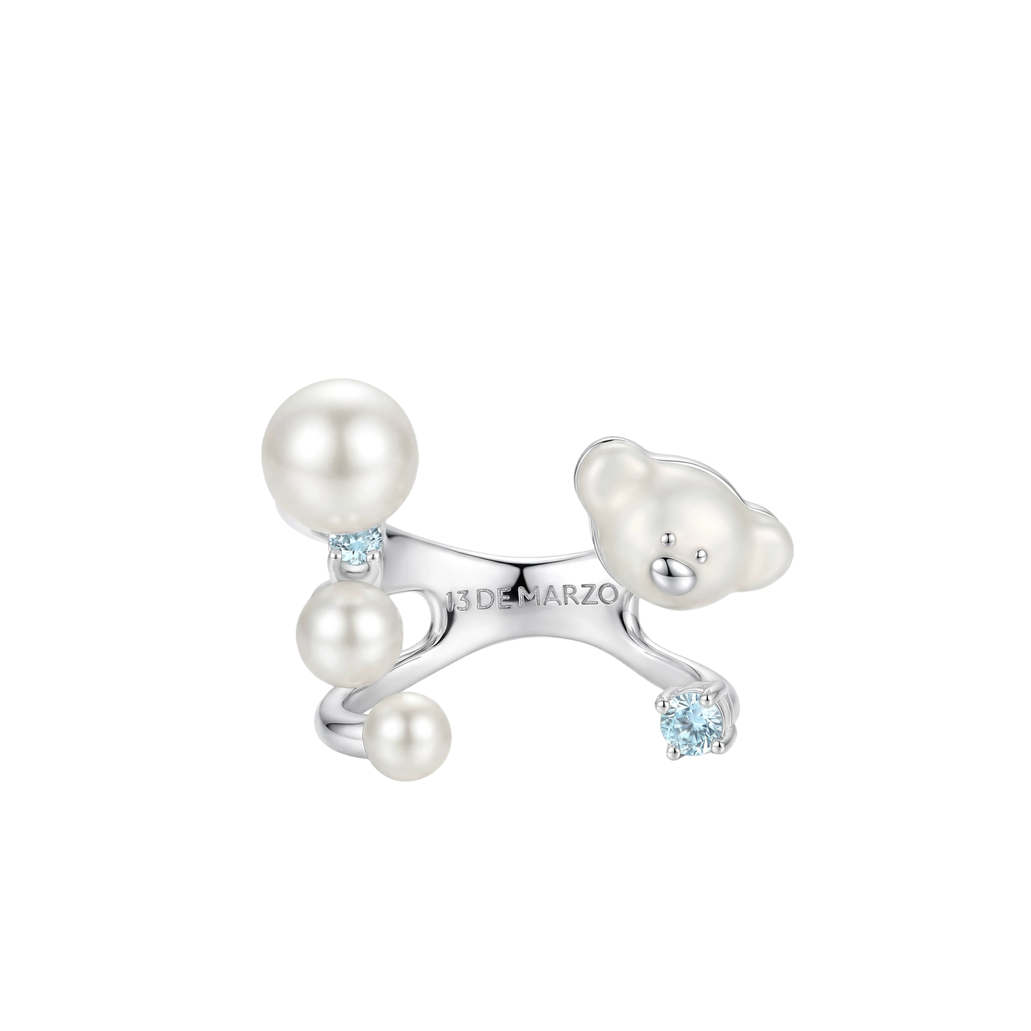 Starry Bear Ring Silver