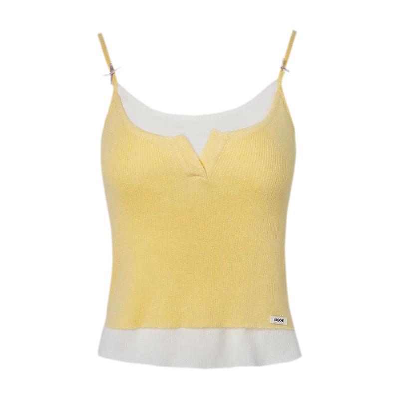 Cream Bow Knit Tank