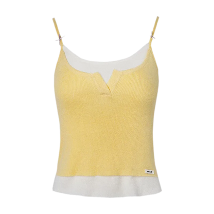 Cream Bow Knit Tank