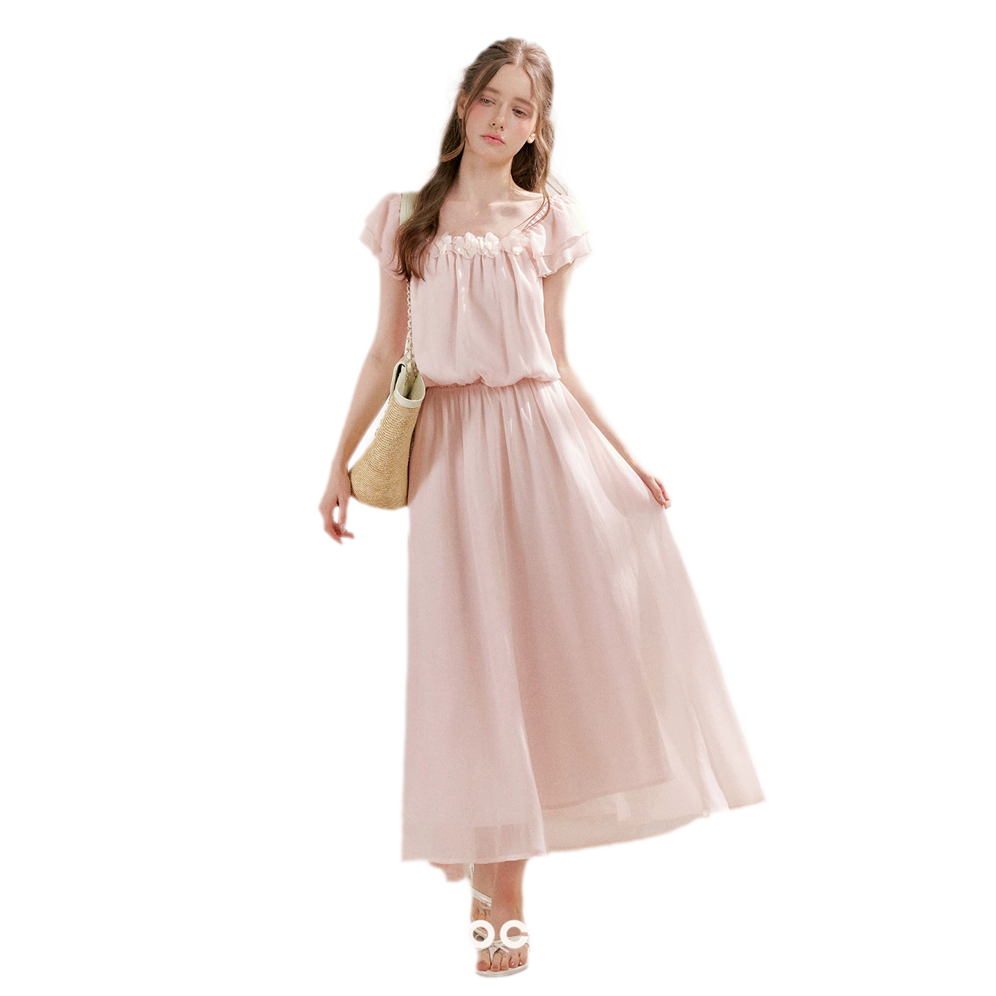 Flower Appliqué Dress