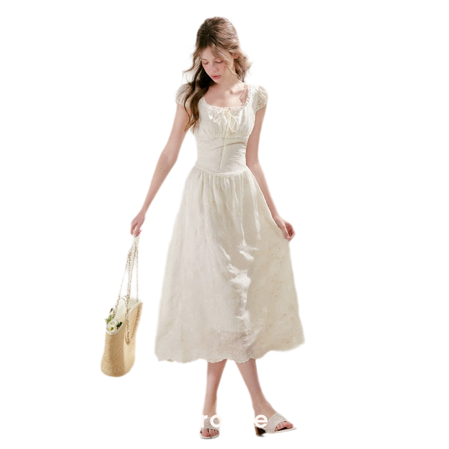 Lace Embroidered Midi Dress