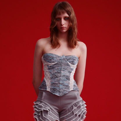 Lace Panel Corset Bustier