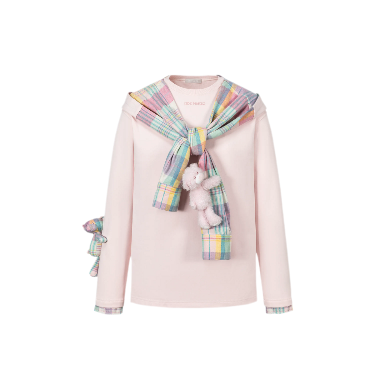 Deconstructed Plaid Hooded T-Shirt
