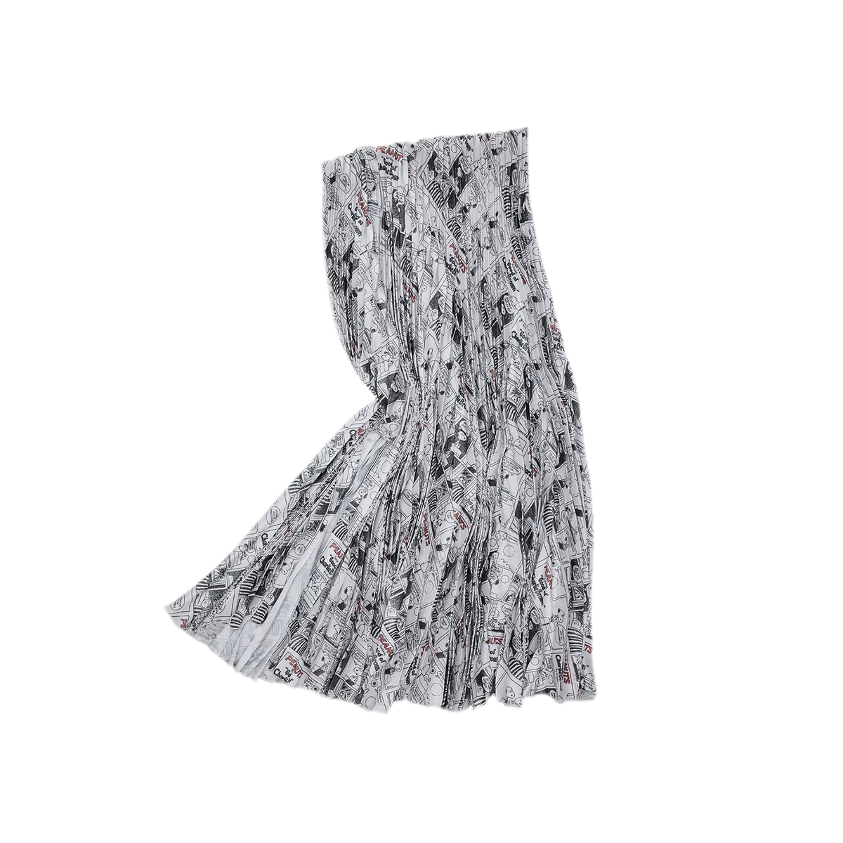 Pleated Newspaper A-Line Skirt