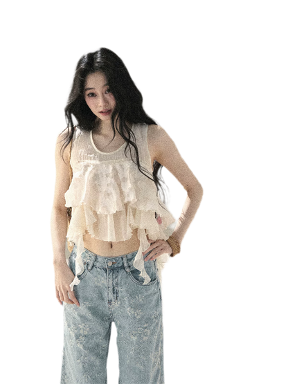 Moonlight Chiffon Crop Top