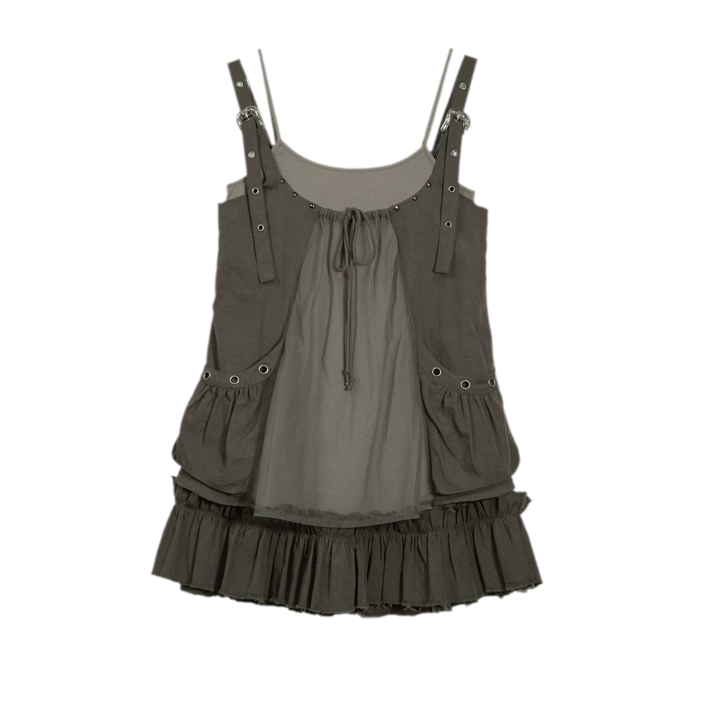 Mesh Layered Strap Dress