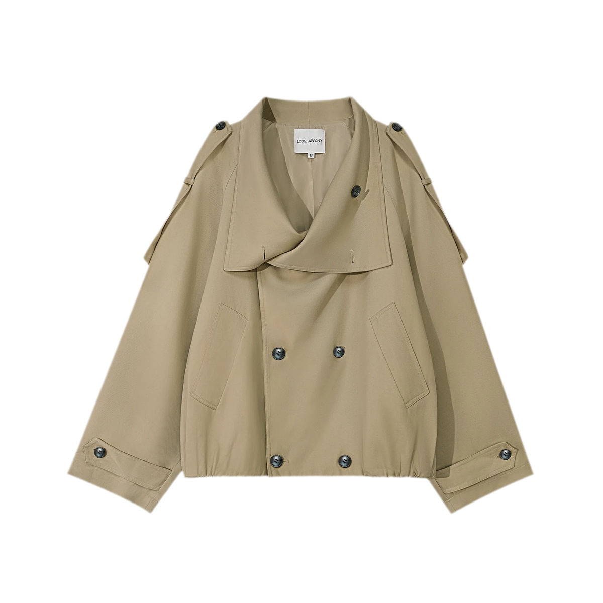 Relaxed Double-Breasted Short Trench