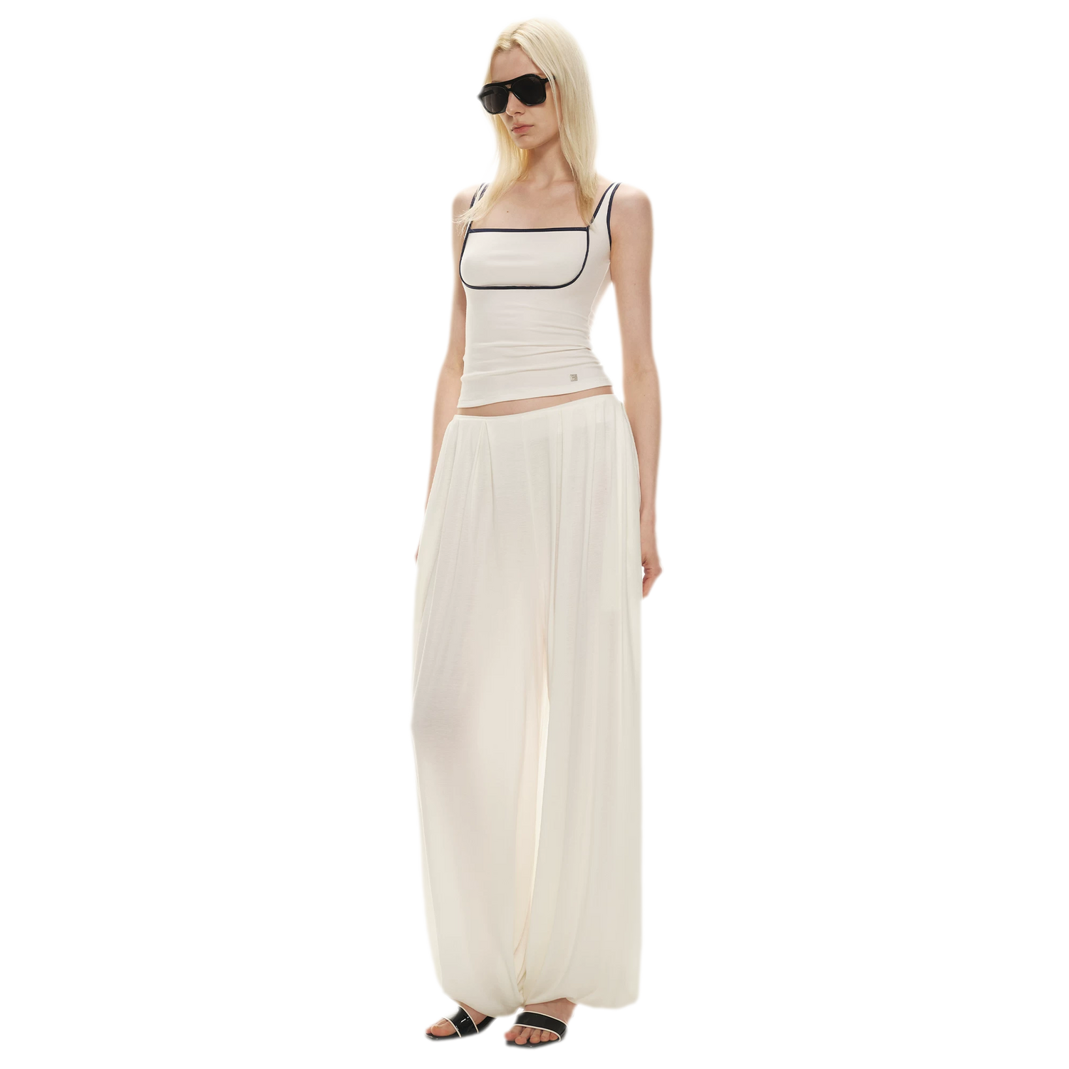 Tencel Blend Relaxed Wide-Leg Pants