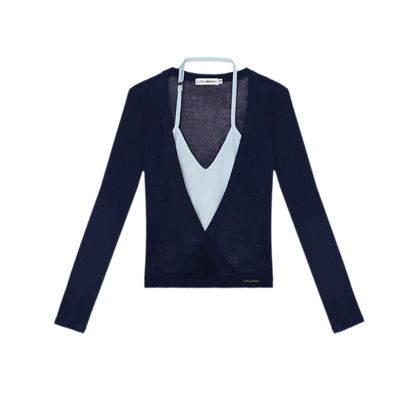 Lyocell Faux Two Knit