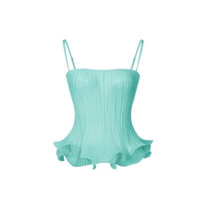 Pleated Structured Bandeau Corset Top