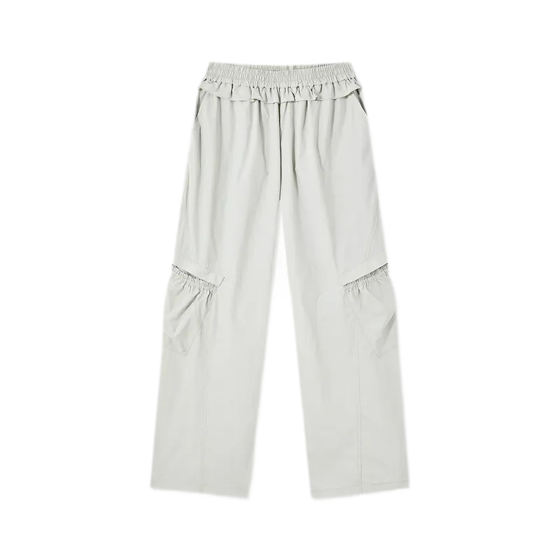 Quick-Dry Ruffle Wide-Leg Pants