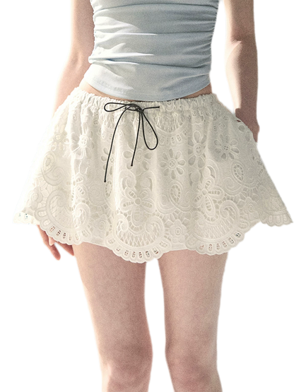 Lace A-Line Mini Skirt