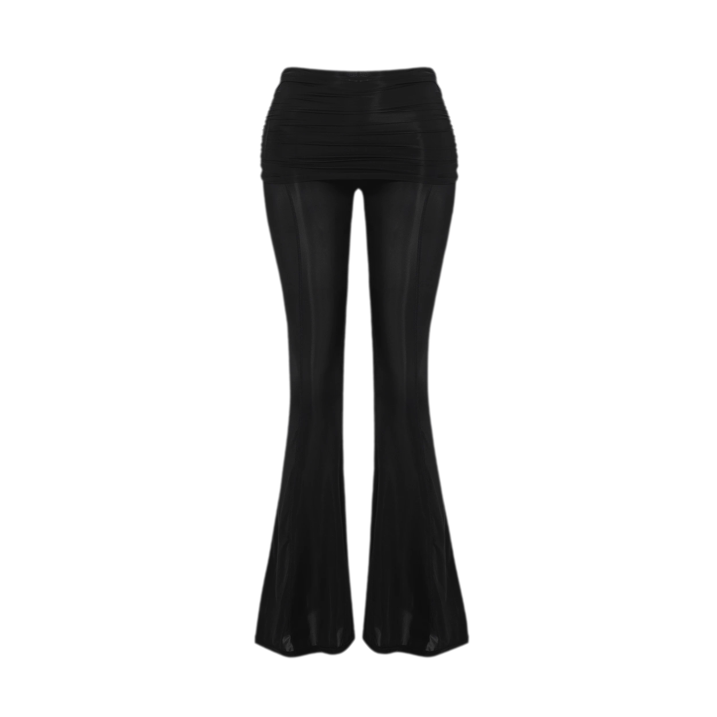 Sheer Mesh Flared Pants