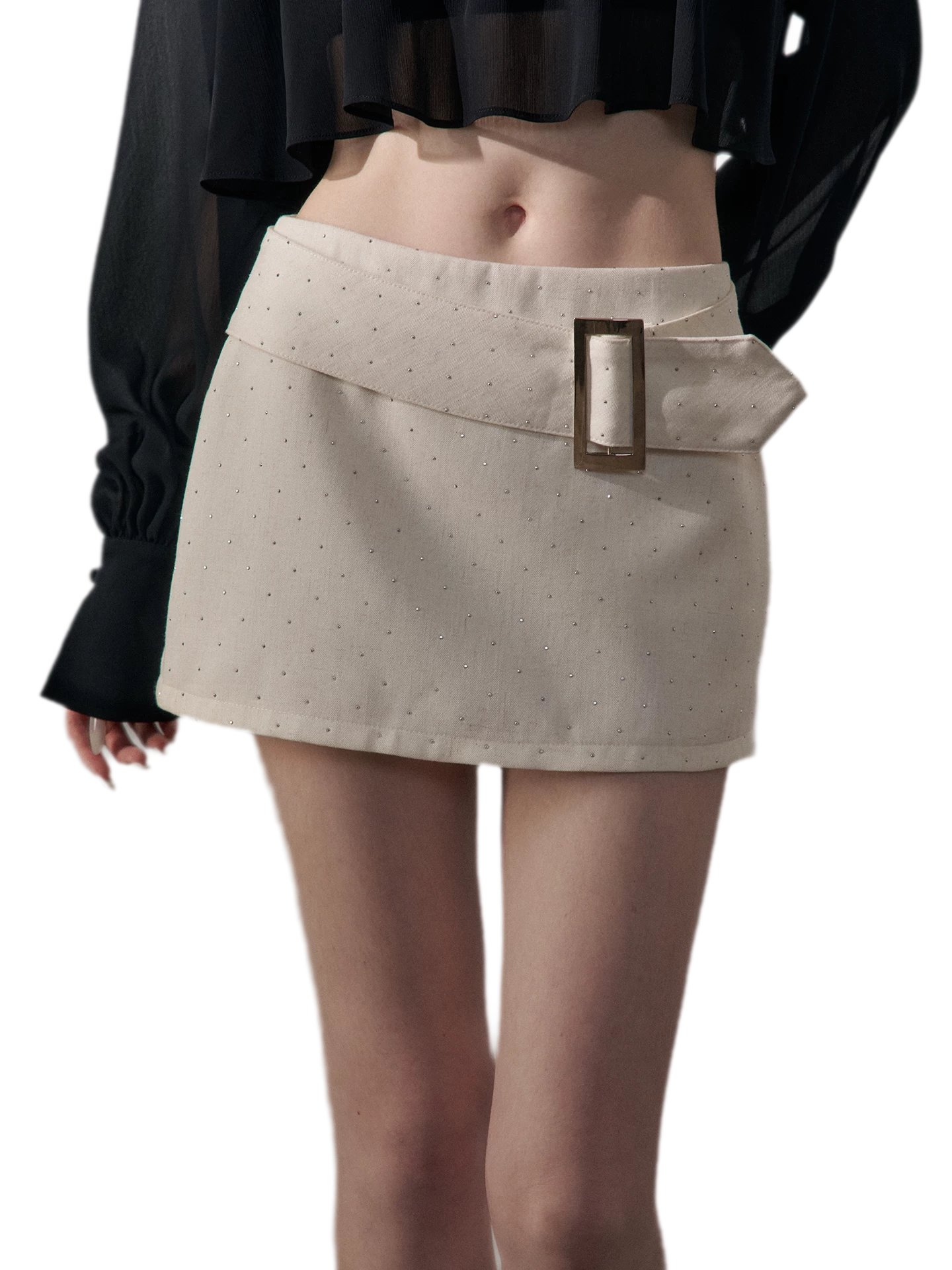 Rhinestone Low Rise Mini Skirt