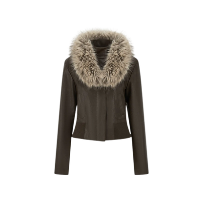 Textured Cropped PU Jacket