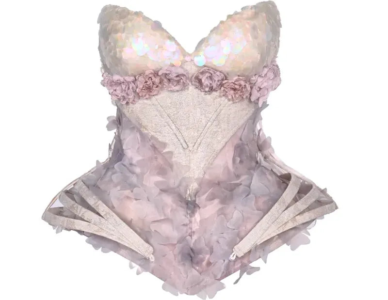 Iridescent Fishbone Corset Top