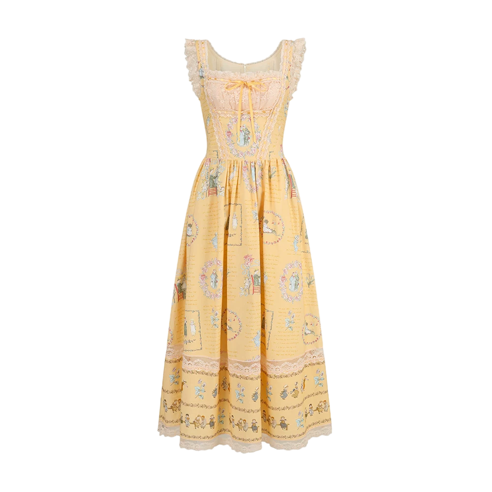 French Country Cotton Floral Dress