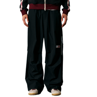 Stretch Contrast Parachute Pants