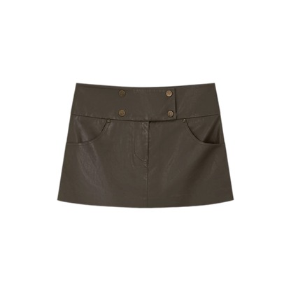 Mocha Brown A-Line Mini Skirt