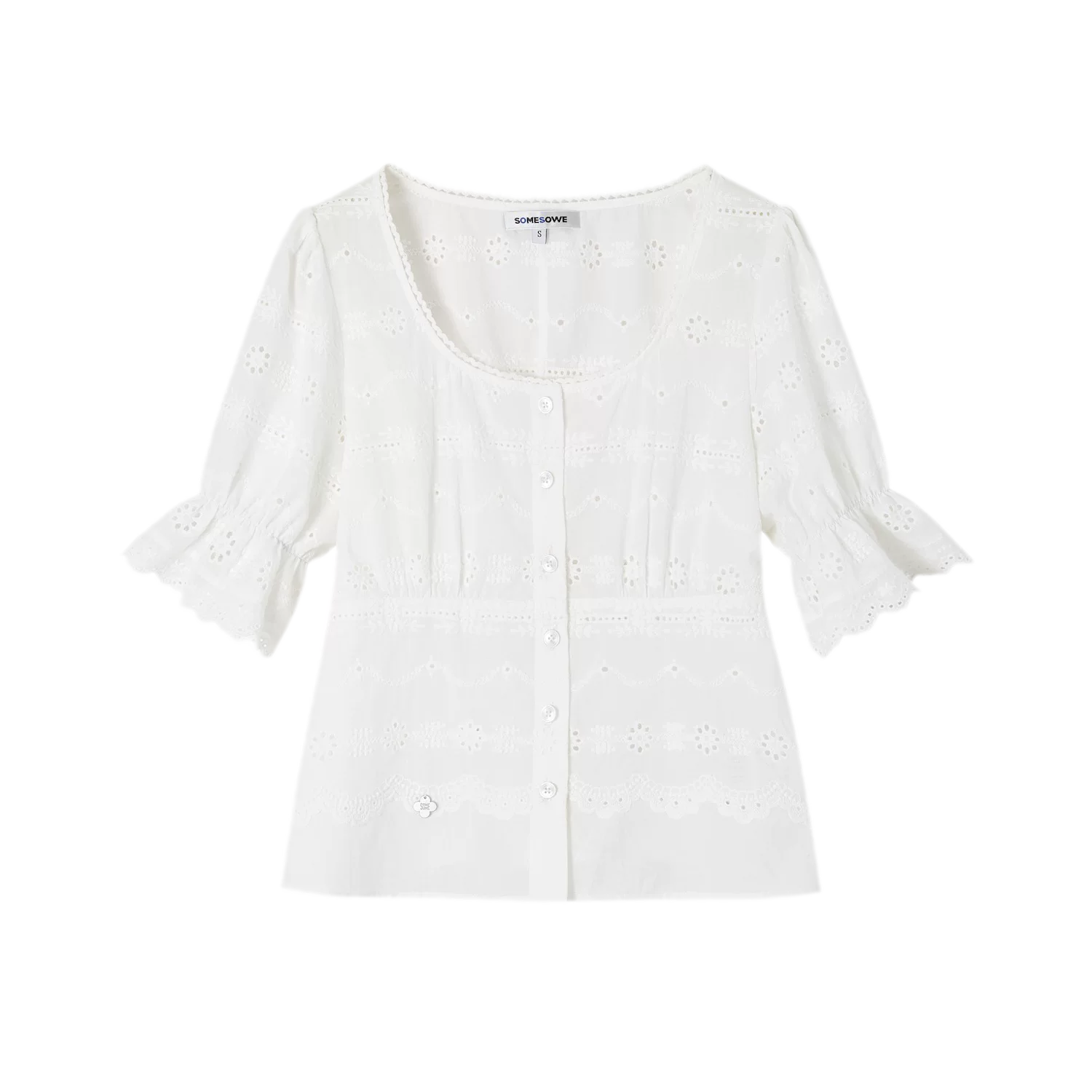 Eyelet Embroidered Top &amp; Skirt Set