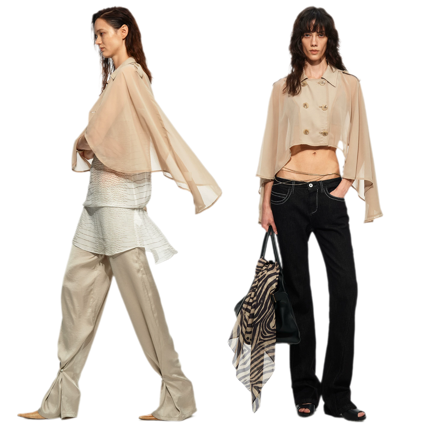 Sheer Trench Cape Top