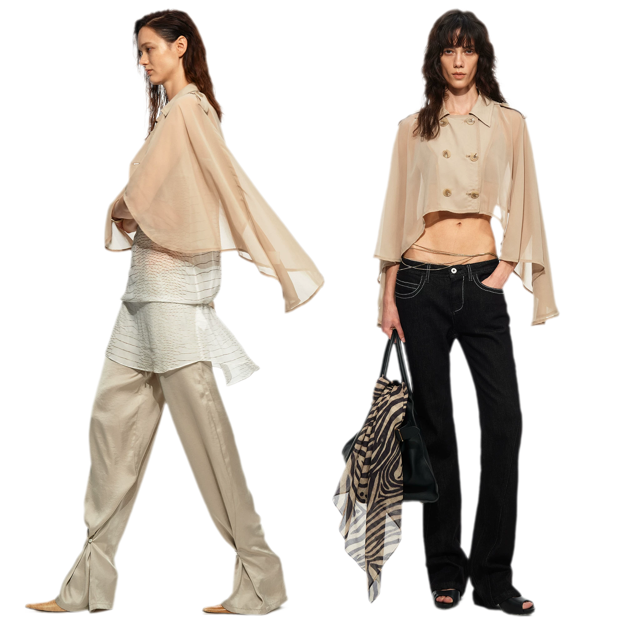 Sheer Trench Cape Top