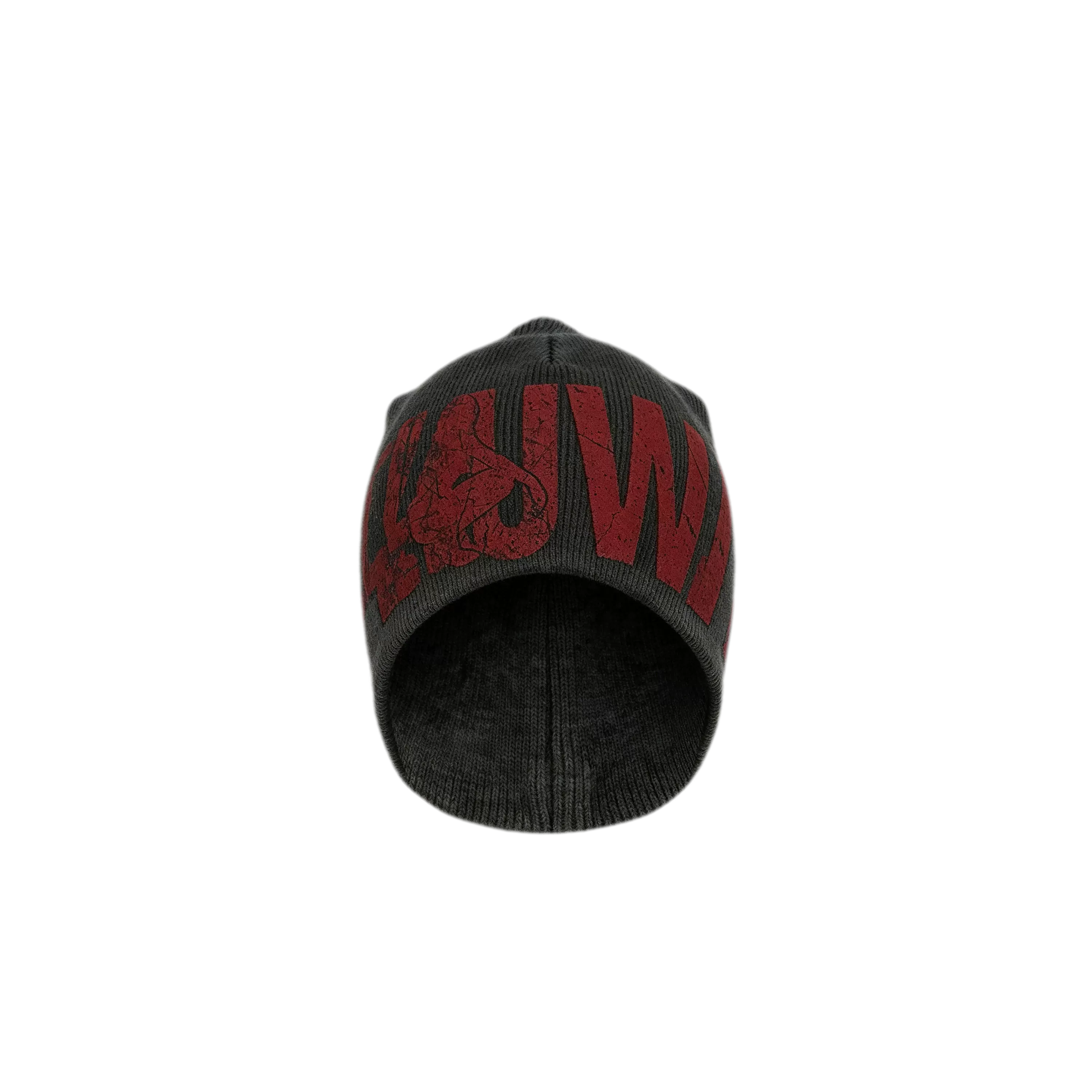 Graphic Print Rib Knit Beanie