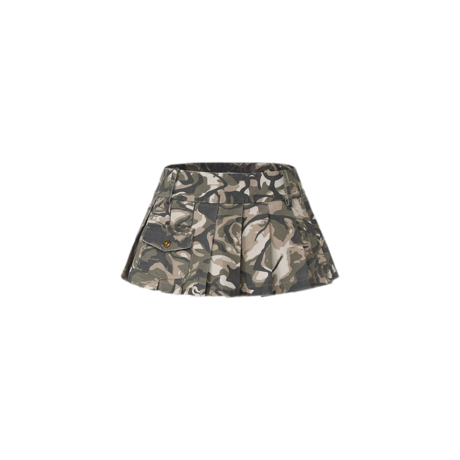 Camouflage Pleated Mini Skirt