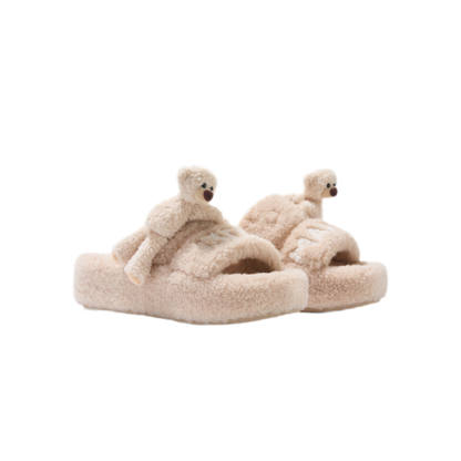 Pluchen slippers met platform en personage