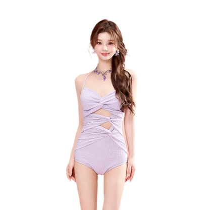 Ruched Halter Backless Bikini