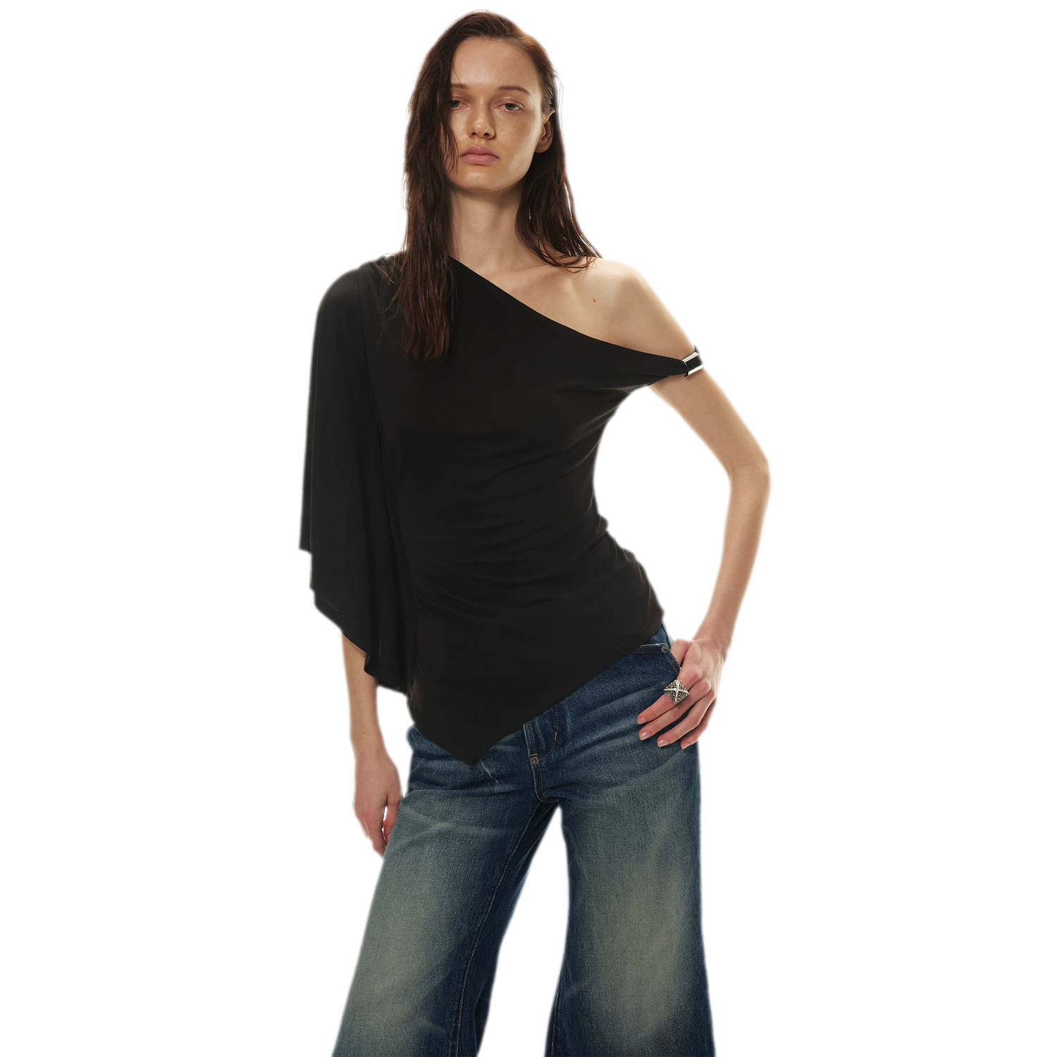 Modal Asymmetrical Single-Shoulder Top