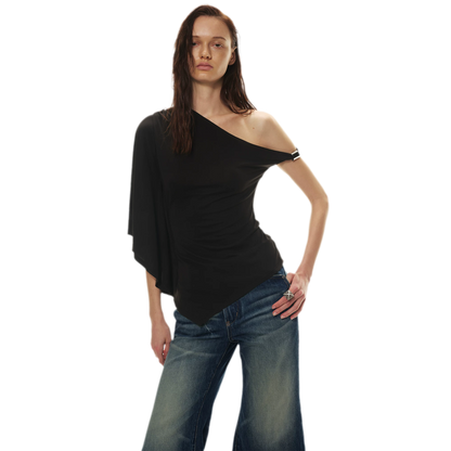 Modal Asymmetrical Single-Shoulder Top