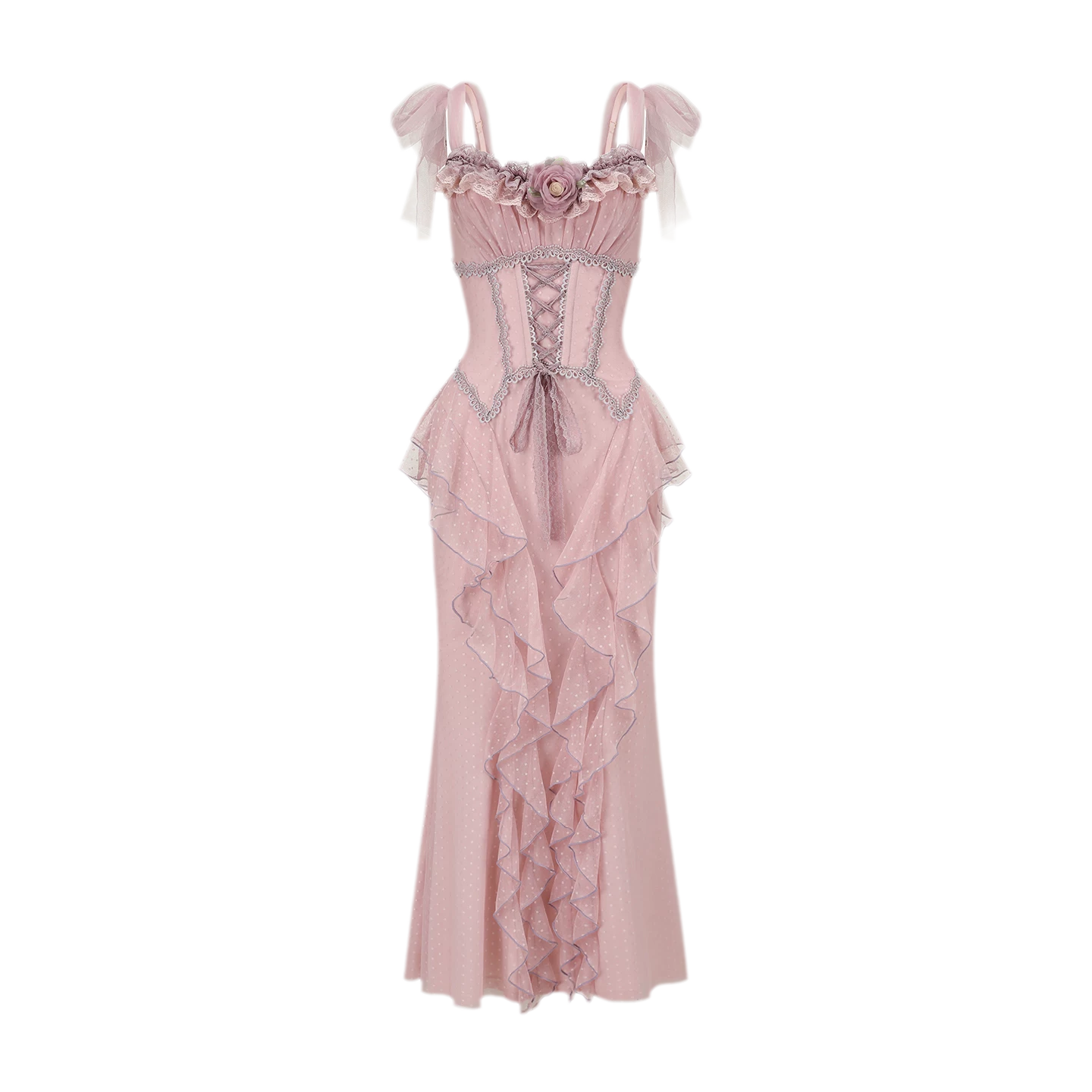 Polka-Dot Ruffle Corset Dress