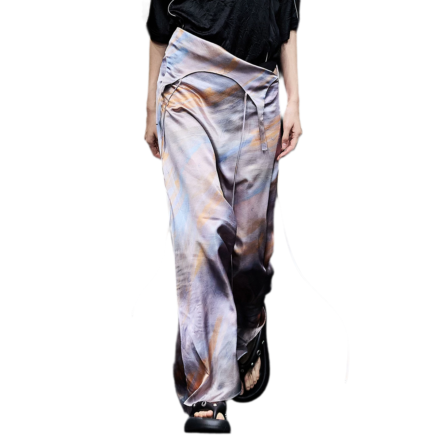 Draped A-Line Skirt
