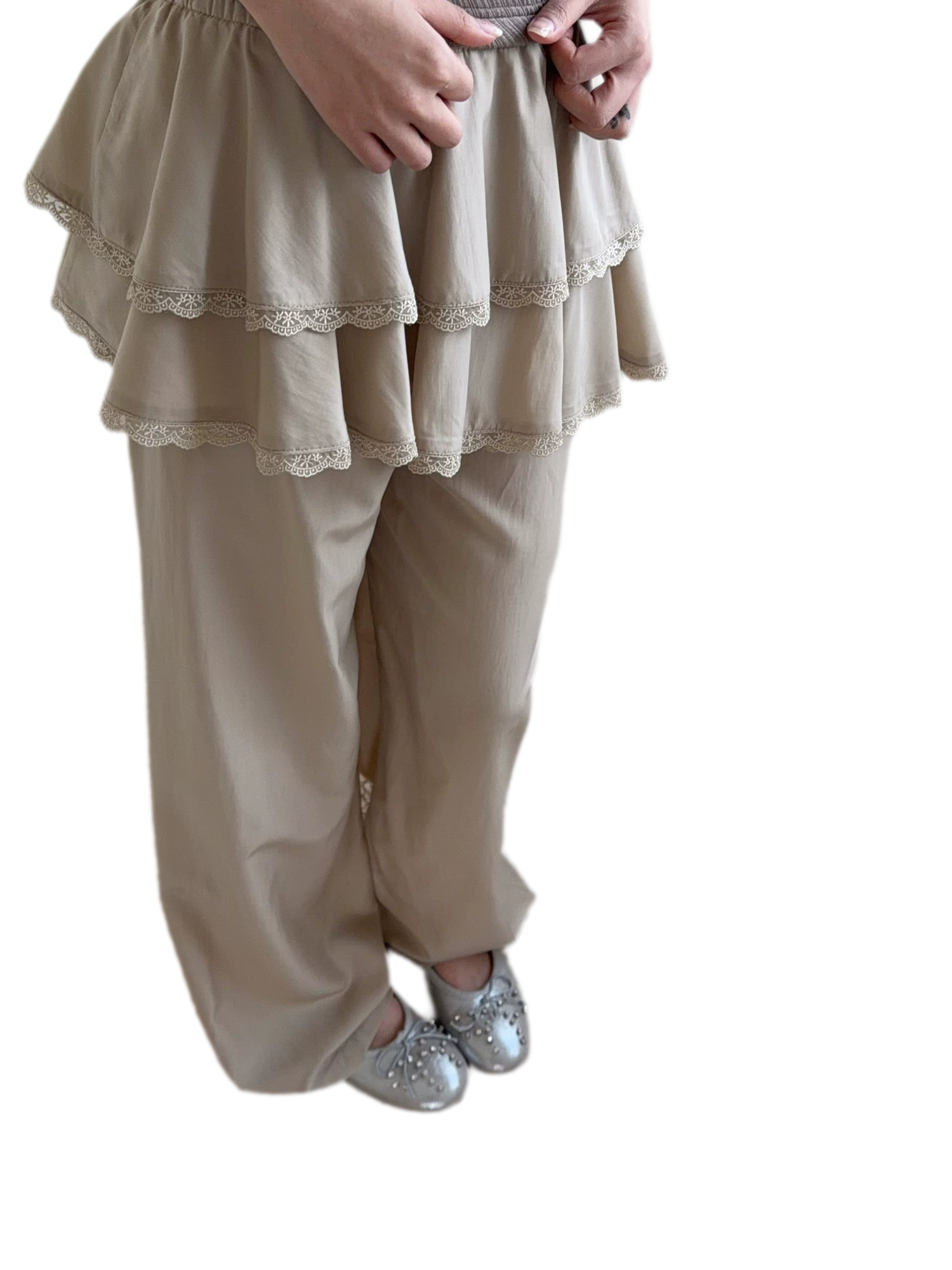 Ruffled Wide Leg Pants