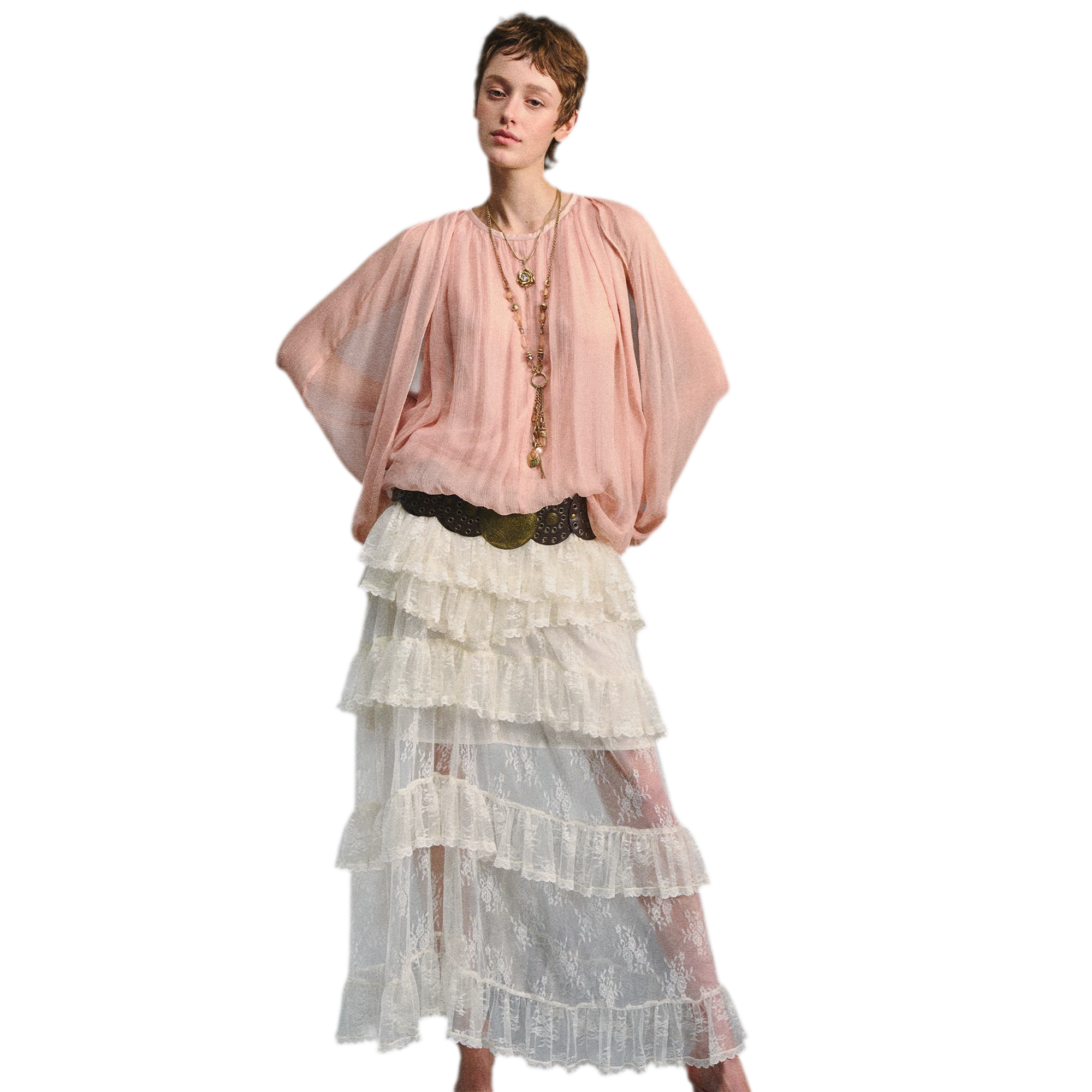 Cape Chiffon Blouse