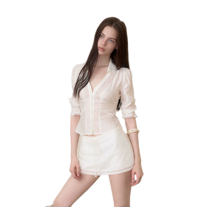Acetate Blouse Skirt Set