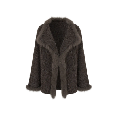 Long-Pile Fox Fur Cardigan
