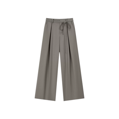 Bow Pleat Wide-Leg Pants