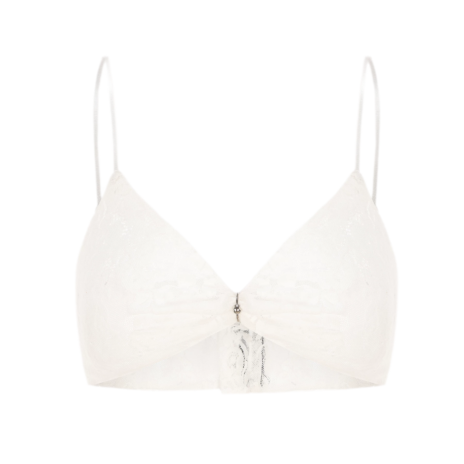 Metal Ring Gathered Bra
