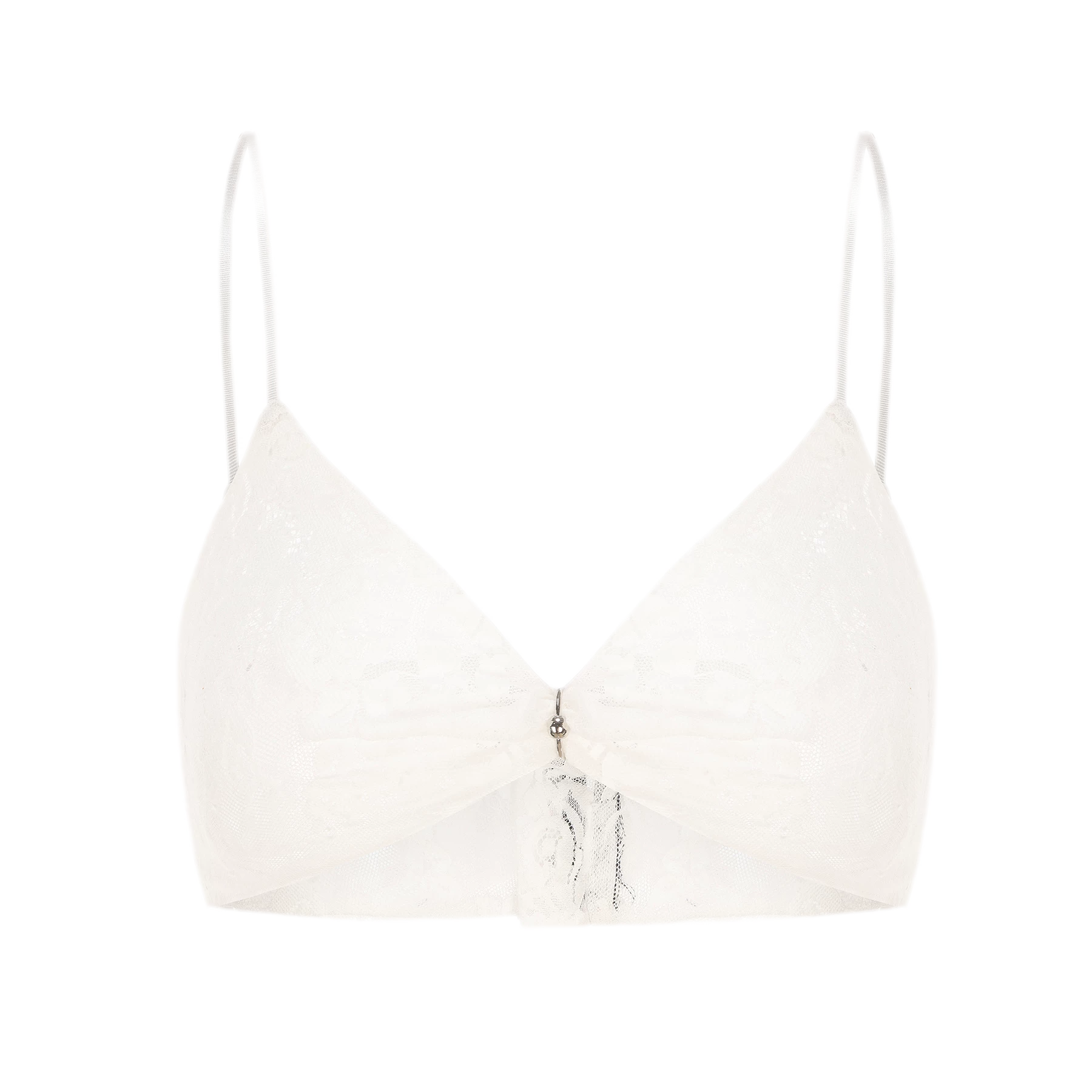Metal Ring Gathered Bra