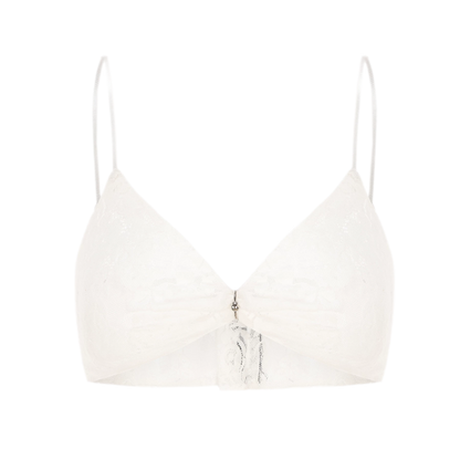 Metal Ring Gathered Bra