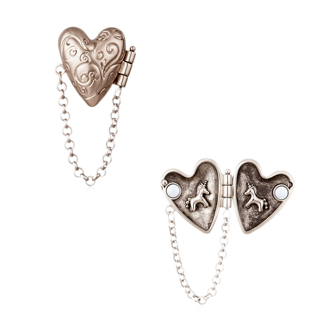 Vintage Textured Heart &amp; Pony Tassel Earrings