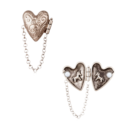 Vintage Textured Heart &amp; Pony Tassel Earrings