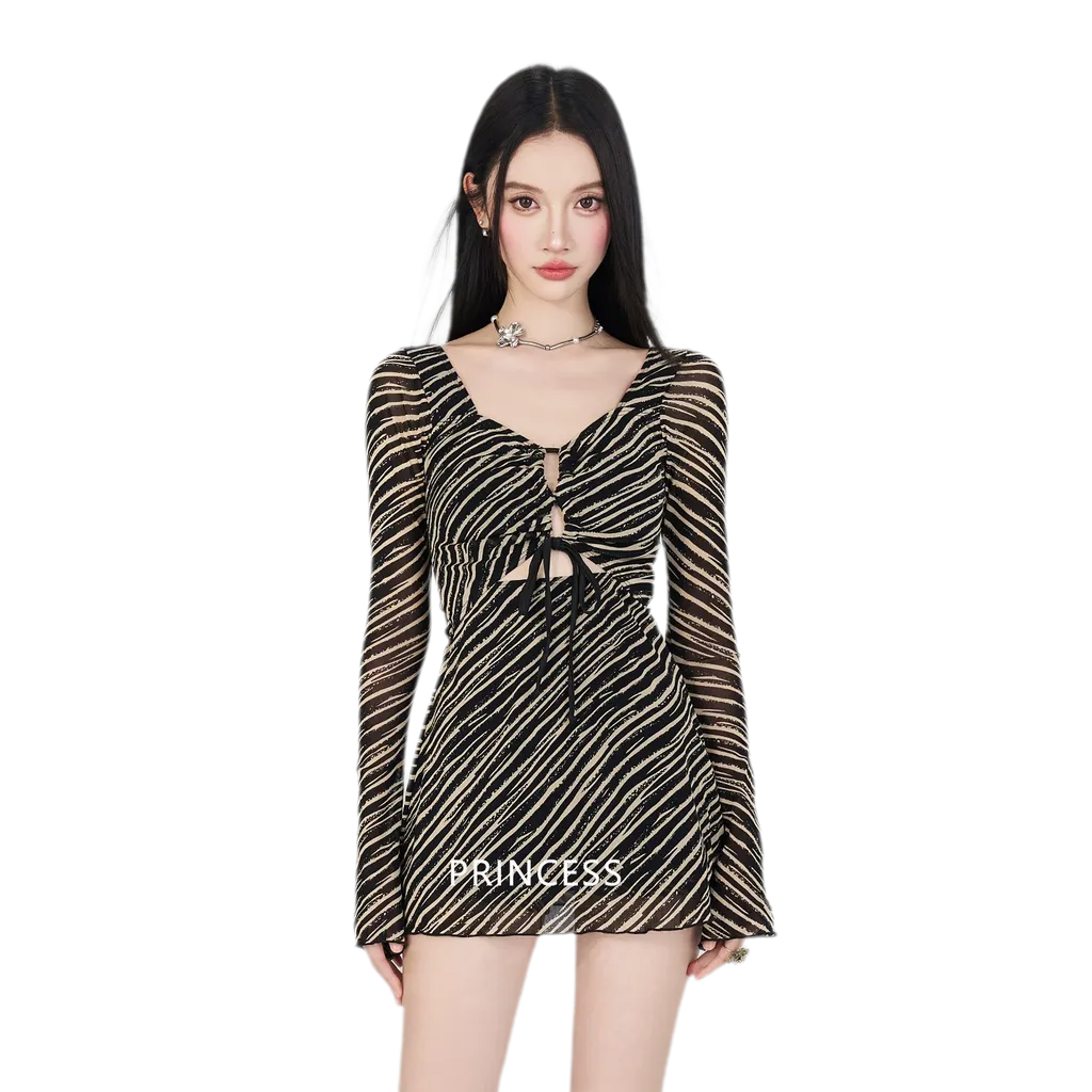 Asymmetric Ruffle Swimdress