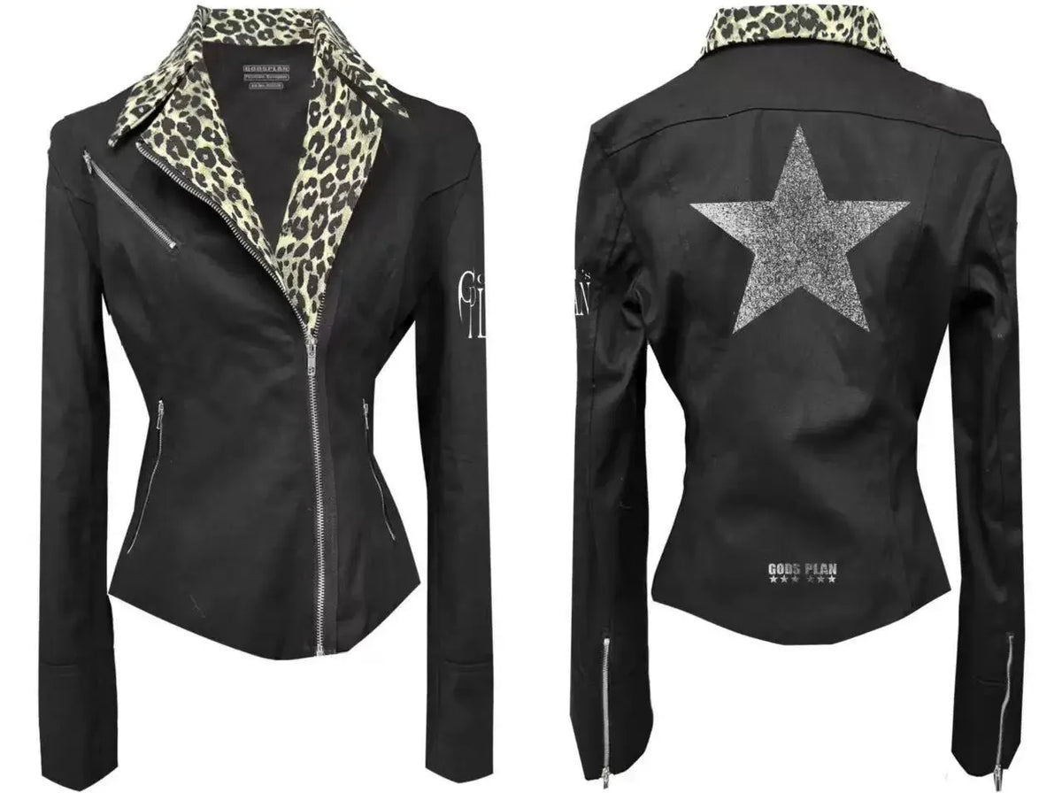 Leopard Collar Fitted Jacket