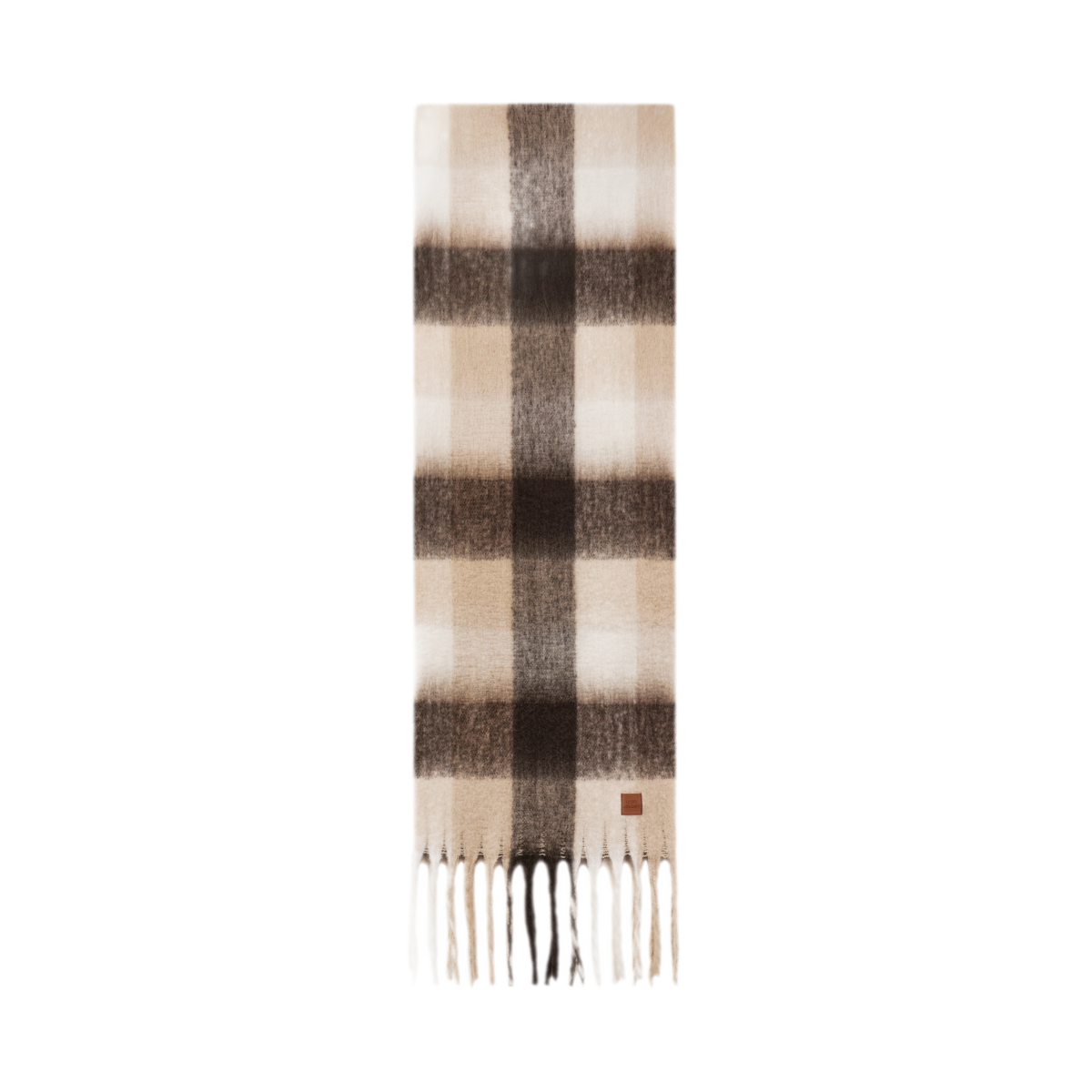 Weicher karierter Oversize-Schal mit Fransen